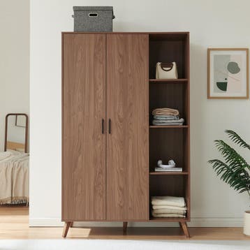 Kledingkast Norg met 2 deuren en 8 opbergvakken 191x120x52 c, Verzenden, Nieuw