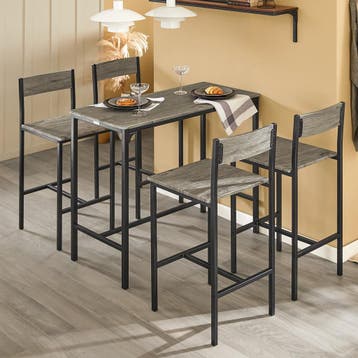 2dekans | SoBuy Eettafelset OGT14-N - 1 Tafel met 4 Stoelen, Ophalen of Verzenden, Zo goed als nieuw, Overige kleuren