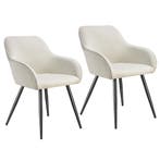 Eetkamerstoel Marilyn, koordlook, gestoffeerd - crème/zwart,, Verzenden, Nieuw