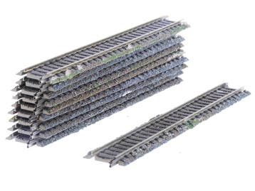Schaal H0 Fleischmann 6101 rechte rails 10st #4994, Gebruikt, Gelijkstroom, Fleischmann, Rails