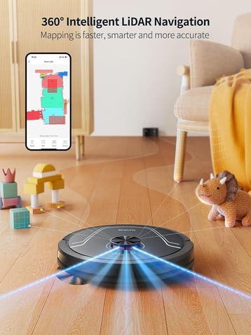 HONITURE Robotstofzuiger met dweilfunctie, 5000Pa ultrasterk, Verzenden, Zo goed als nieuw