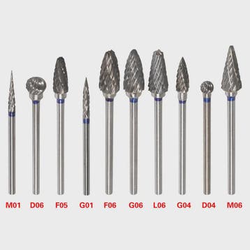 Set van 10 Tandheelkundige Polijstboren - Wolframcarbide - 2, Verzenden, Nieuw