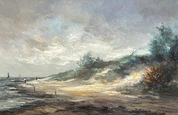 G J Ernens (1935 - 2020) - Duin Zeegezicht, Antiek en Kunst