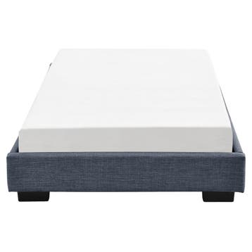 Houten bed Laag linnen met bedbodem 90x200 cm donkergrijs, Huis en Inrichting, Slaapkamer | Bedden, Verzenden, Nieuw
