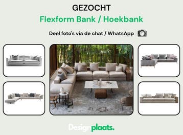 GEZOCHT: Flexform Bank / Hoekbank — Direct Inkoop, Huis en Inrichting, Banken | Bankstellen, Ophalen of Verzenden, Nieuw, Flexform bank Hoekbank sofa Groundpiece soft dream