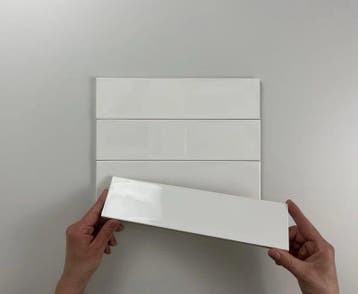 Wandtegel Equipe Cerámica Alchimia Glaciar Wit Glans 7,5x30, Nieuw, 20 tot 40 cm, 10 m² of meer, Wandtegels