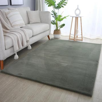 Wasbaar Vloerkleed | Pouffy | Uni | Groen | 140x200 cm, Verzenden, Nieuw