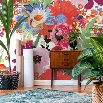 Profhome 392071-GU Fotobehang bloemen mat wit rood 1,59 m x, Verzenden