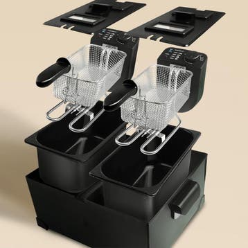 Dubbele frituurpan - 2x3L - 1800W - Zwart - Aigostar •, Verzenden, Zo goed als nieuw