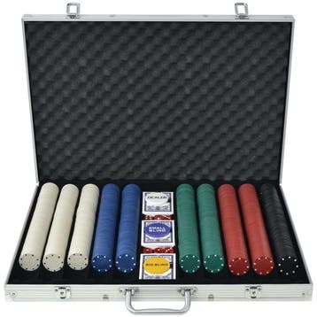 Poker Set Compleet | 1000 Chips | Retourdeal OP=OP, Vijf spelers of meer, Ophalen of Verzenden, Zo goed als nieuw, Viking Choice