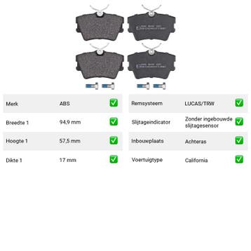 Remblokken Achteras Volkswagen Transporter 2.4 D Syncro, Verzenden, Nieuw, Volkswagen