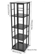 Draaibare Boekenkast 4 Niveaus – Compacte Hoekopslag 360°, Verzenden, Nieuw