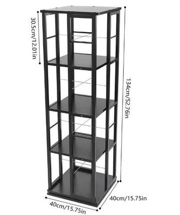 Draaibare Boekenkast 4 Niveaus – Compacte Hoekopslag 360°, Huis en Inrichting, Kasten | Boekenkasten, Verzenden, Nieuw