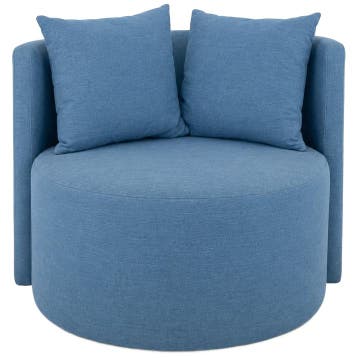 Ronde Denim Fauteuil - Ongebruikt, Ophalen of Verzenden, Zo goed als nieuw, Stof