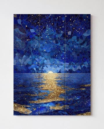 Kleury.art - [XL Ceramic Tiles Composition] Nocturne of the, Nieuw