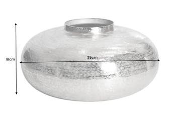 Moderne decoratieve vaas ABSTRACT ORIENT 35cm zilver rond, Huis en Inrichting, Woonaccessoires | Vazen, Ophalen of Verzenden, Nieuw