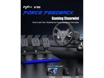 PXN V99 - Race Stuur - Force Feedback - Geschikt voor PS4, Verzenden, Nieuw