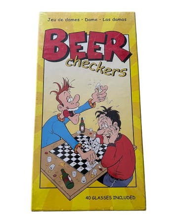Beer Checkers Vintage Drinkspel Hollands Bierdammen Inclusie, Verzenden, Nieuw