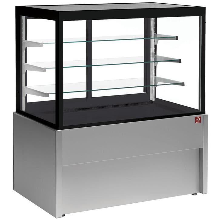 Vitrine | Grijs | 4 Plateaus + 2 Schuifdeuren | Geventileerd, Zakelijke goederen, Horeca | Keukenapparatuur, Nieuw in verpakking