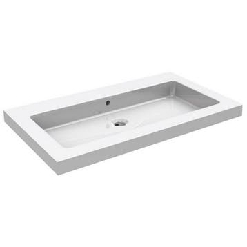 Wiesbaden Kera Wastafel Enkel zonder Kraangat - 80x46x5cm -, Doe-het-zelf en Verbouw, Sanitair, Ophalen of Verzenden, Nieuw
