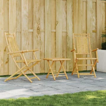 vidaXL 3-delige Bistroset bamboe, Verzenden, Nieuw, Hout