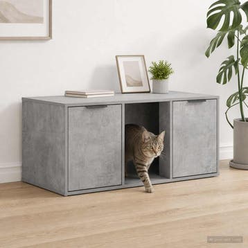 vidaXL Kattenkrat meubel Betongrijs 100 x 49 x 45 cm Bewerkt, Verzenden, Nieuw