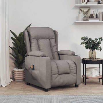 vidaXL Massagestoel stof taupe, Verzenden, Nieuw