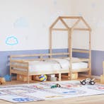 vidaXL Slaapbank met huisje 80x200 cm massief grenenhout, Eenpersoons, Bruin, Verzenden, Nieuw