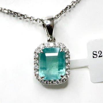 Zonder minimumprijs - Hanger - 14 karaat IGI 1,74 ct ZAMBIA