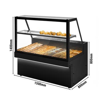 GGM Gastro | Broodvitrine TORONTO - 1500x800mm - zwart - met, Verzenden, Nieuw in verpakking