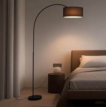 Nieuw Verstelbare Booglamp met 3 kleur LED – Vloerlamp Zwart, Verzenden, Nieuw, 100 tot 150 cm