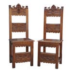 Sedie “trono” veneziane finemente intagliate – XIX secolo -, Antiek en Kunst