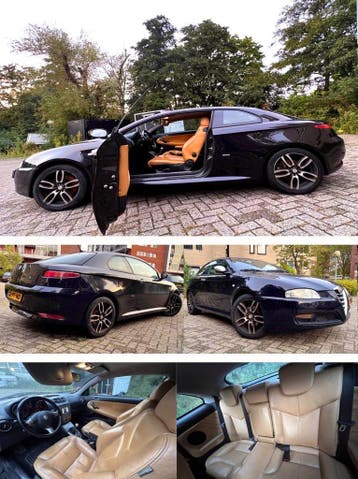 Nu of Nooit Alfa Romeo GTi 2.0 JTS 2004 Zwart Leer sportvelg, Gebruikt, Zwart, Handgeschakeld, Alarm