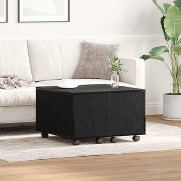 vidaXL Salontafel Zwart Eiken 60 x 60 x 38 cm Bewerkt hout, Huis en Inrichting, Tafels | Salontafels, Verzenden, Nieuw, Overige houtsoorten