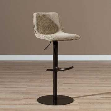 50% Korting: Velvet barkruk Jack taupe 60-82 cm, Huis en Inrichting, Barkrukken, Ophalen, Zo goed als nieuw