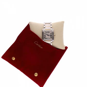 Cartier Tank Française 2302 W51005Q4; Automatisch Horloge, Overige merken, Staal, Polshorloge, Ophalen of Verzenden