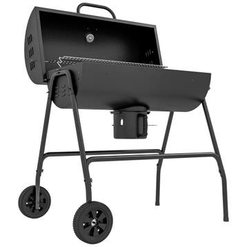 TRUUSK Houtskoolgrill BBQ Roker Met Deksel en Thermometer -, Tuin en Terras, Verzenden