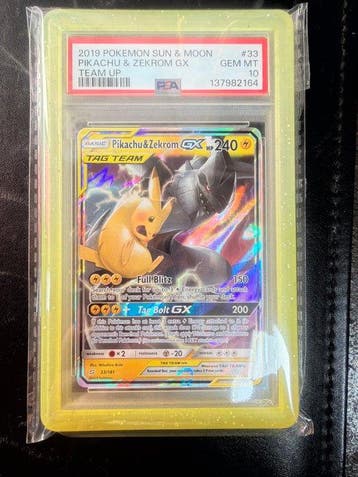 Pokémon - 1 Graded card - Pikachu, Zekrom 33/181 Full art,, Nieuw