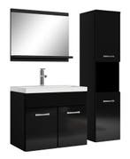 Badkamermeubel Set Montreal 60 x 35 cm Zwart Badmeubel, Verzenden, Nieuw, Wastafelkast