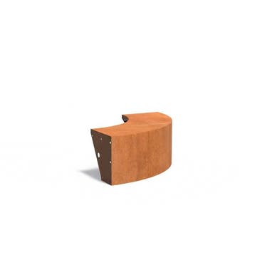 Cortenstaal keerwand met zitrand 100x100x40cm buitenbocht, Nieuw, Minder dan 25 cm, Border