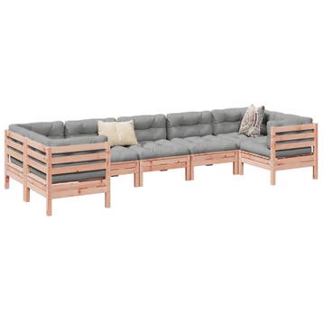 vidaXL 7-delige Loungeset met kussens massief douglas, Verzenden, Nieuw, Loungeset
