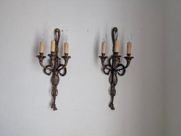 Wandkandelaar (2) - Brons - giganten