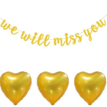 We Will Miss You slinger met 3 grote harten goud, Ophalen of Verzenden, Nieuw, Versiering, Overige
