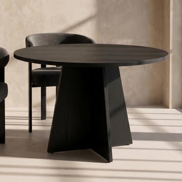 *WOONWINKEL* Ronde Eettafel Met Kruisvoet Zwart, Verzenden, Nieuw