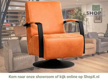 Leren draaifauteuil Mood - Kenia Rost (oranje) -, Nieuw, Ophalen of Verzenden, 50 tot 75 cm, Industrieel, Modern