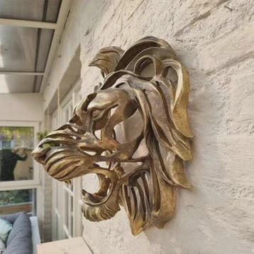 3D Leeuwenkop Wanddecoratie - Resin Ambachtelijk Ornament