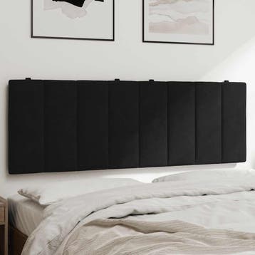 vidaXL Hoofdbordkussen Hanko 140 cm fluweel zwart, Verzenden, Nieuw, Zwart, Stof