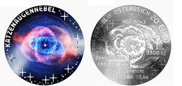 Oostenrijk. 20 Euro 2026 Cats Eye Nebula Proof (Zonder