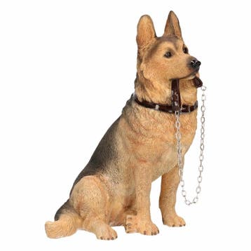 Beeldje Duitse Herdershond met riem 19 cm - Beeldjes, Ophalen of Verzenden, Nieuw