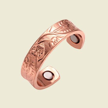 Gezondheidsring magnetisch koper met bloemmotief – 2, Sport en Fitness, Gezondheidsproducten en Wellness, Ophalen of Verzenden